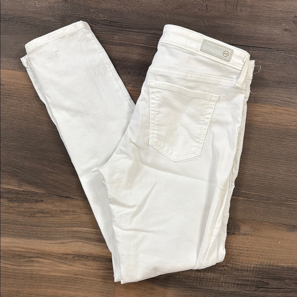 Ag Adriano Goldschmied White Straight Leg Jeans